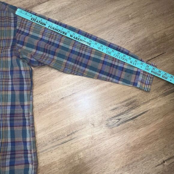 Polo Ralph Lauren‎ Tilden Button Down XL Red Blue Plaid Vintage 90's 100% Cotton - Picture 5 of 9